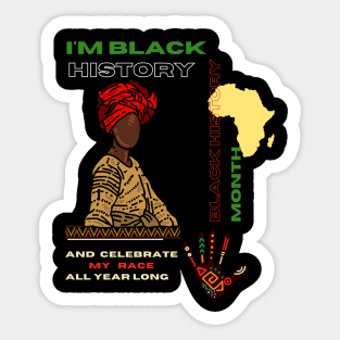 Black history month cute graphic design artwork Sticker